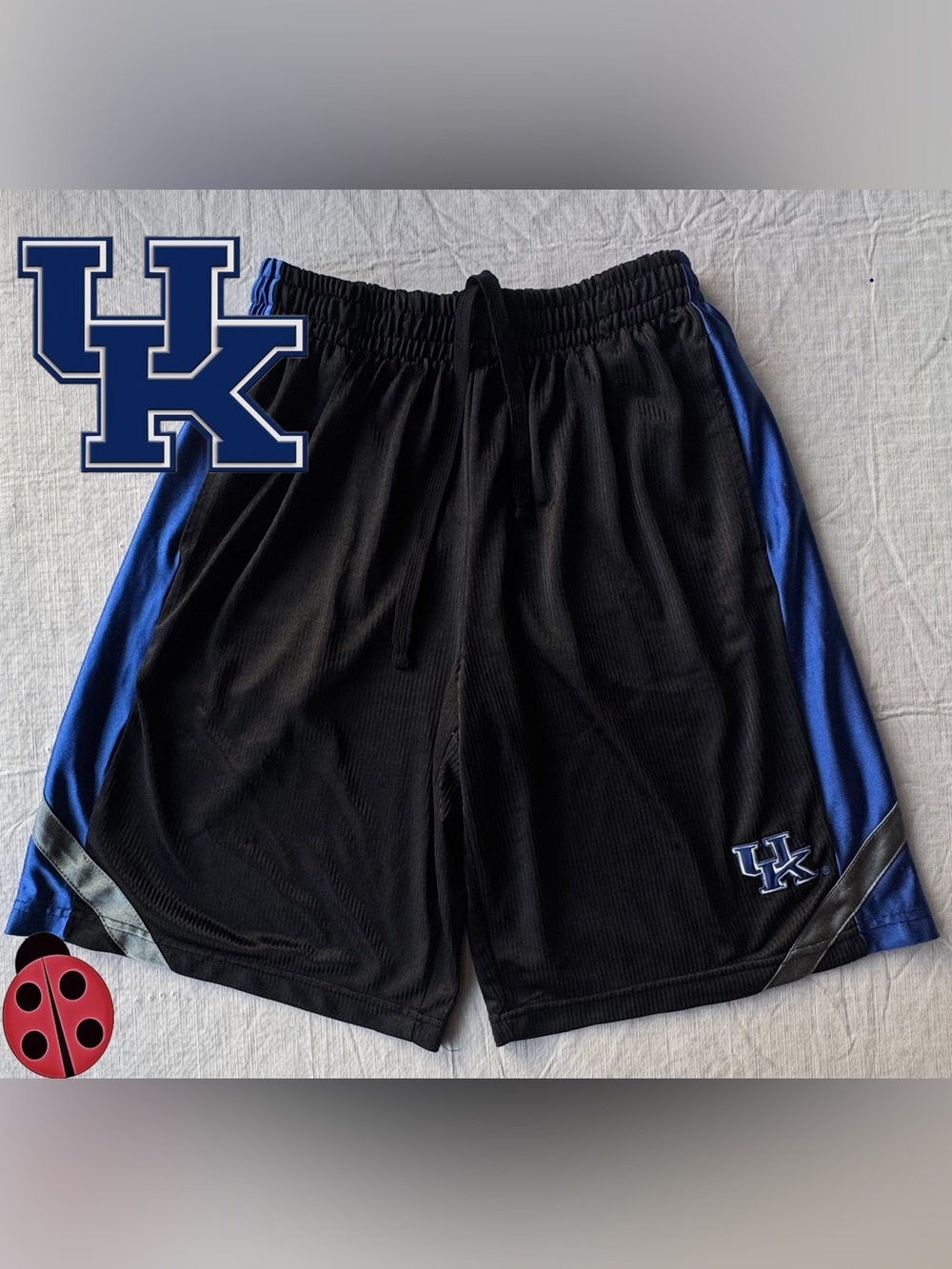 Campus Heritage Black Athletic Shorts with Blue Panels and Kentucky Logo -XL